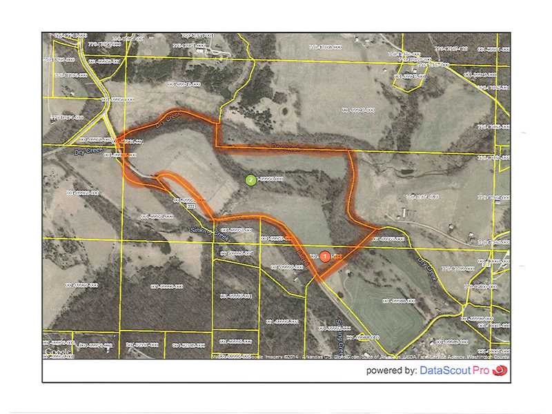 87 beautiful, fenced acres that stretch forever w/over 3,500 feet of Ball Rd frontage in Fayetteville School District. Dry Creek (that's the name) runs along northern & eastern boundaries. Several fenced sections for animals; about 50 AC pasture, 30 AC,wooded, 2 ponds. 50x60 insulated metal barn on concrete powered w/220. Darling 1688 SF ranch-style home onsite offers 3 BR, 2 BA, gigantic living room w/wood-burning woodstove, large dining & large eat-in kitchen, oversized utility room. So gorgeous!
