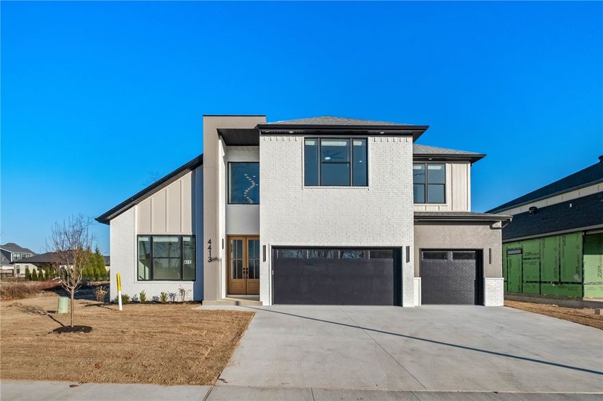 Modern luxury awaits in this new construction, 4bdrm, 4.5 bath home tucked away in Soaring Scissortail! Designer lighting, custom touches throughout w/ several accent walls and windows galore, make this home a showstopper. The perfect floor-plan welcomes you w/ master suite & a second bdrm w/ en-suite on main level, dedicated office, gourmet kitchen w/ butlers pantry, upstairs loft w/ wet bar plus 2 additional bdrms & bonus/media room w/ a large, covered back porch, all help to make this home ultimate for everyday living or entertaining.