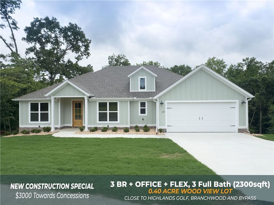 New Construction | 3 Bed + Office + Flex | 3 Full Baths This 2,300 sq ft new construction home blends refined design with everyday comfort, offering 3 bedrooms, a private office, a versatile flex room, and 3 full bathrooms—ideal for modern, active living. The open-concept layout is filled with natural light and elevated by quality finishes and thoughtful craftsmanship. The kitchen anchors the home with style and function, flowing seamlessly into the main living space for both relaxed evenings and effortless entertaining. A dedicated office creates a quiet work-from-home retreat, while the flex room adapts easily to a playroom, gym, or media space. Generously sized bedrooms & three full baths provide privacy & ease for busy households. Designed with energy-efficient features, ample storage, & smart flow, this home offers the rare balance of peaceful retreat & everyday adventure—quiet moments at home with easy access to outdoor recreation, schools, & daily conveniences. Situated on a flatter lot with a patio deck.