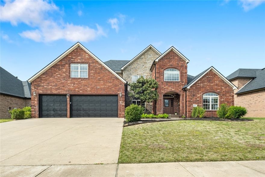 Beautifully appointed home in a prime location just minutes from I-49 and Downtown Bentonville. Enjoy professionally landscaped yard and a thoughtfully designed interior featuring soaring vaulted ceilings & new hardwood flooring in the living room, formal dining, & primary suite. The main level includes a spacious office & a study with custom built-ins—perfect for work or quiet retreat. Elegant living room extends through family dining to a gourmet kitchen, a perfect setting for entertaining. The kitchen boasts a butler’s pantry, ideal for entertaining, while upstairs offers a versatile loft and a dedicated media room for relaxing or gathering. Recent upgrades include a brand-new roof & gutters, a 2020 HVAC system, and a 2022 dishwasher, ensuring comfort and efficiency throughout. Located just 2 miles from the Handcut Hollow trail system & close to the new Home Office, this home blends timeless style, modern updates and convenience in one exceptional package. Don’t miss this opportunity in the heart of Bentonville.
