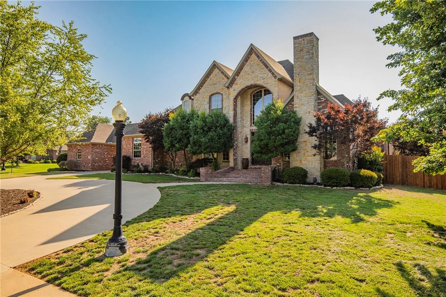 Amazing estate home in highly desirable St Valery Downs! Great location, centrally located to Pinnacle area, downtown Bentonville & more. Walking distance to Central Park Elem. Home includes 4 spacious bedrooms each with it's own full bath, Bonus/media room, formal dining, formal den or office, office, exercise room & more. A True Chef's kitchen w/center island, veggie sink, Viking 6 burner gas stove, double ovens, built in GE Gallery Fridge, dedicated water heater for sink. Primary bath w/it's own dedicated water heater, huge jetted tub & double shower. Custom built master closet with vanity. You won't find a better outdoor entertainment area at this price! Covered back patio, built-in BBQ grill, outdoor bathroom, wood burning fireplace & sink. Amazing 25-30k Gal pool, heated w/inground cleaning system. New liner in 2019. Sits on large .94 acre corner lot. Oversized 2 car garage w/workshop area plus separate single car garage. Amazing upstairs patio w/gorgeous views. Wet Bar w/ice maker. A must see! Agent Owned.