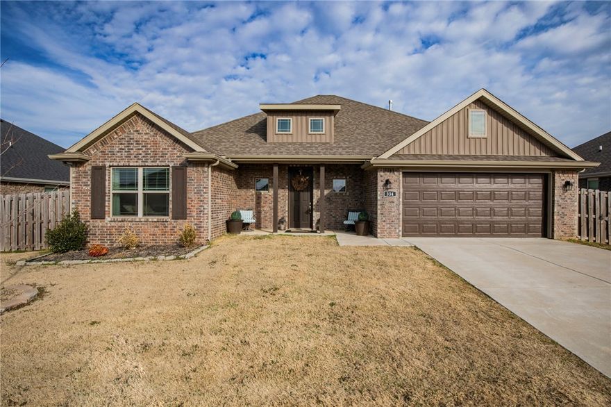 This stunning all-brick Riverwood-built home has it all. The open concept kitchen shines with granite countertops, ample cabinetry, a double door pantry, and easy-care luxury plank vinyl floors throughout the main living areas. The large covered patio features a gas line hookup, perfect for entertaining in your spacious backyard. Relax in the private owner's suite complete with soaking tub and separate shower.  Farmington is one of Arkansas's fastest-growing communities, with highly rated schools less than 1 mile away, easy access to shopping, parks, and the University of Arkansas, just minutes down the road. Kids can easily walk to school or ride the bus, and you can stroll to the Walmart Neighborhood market or Casey's in minutes!  This is Northwest Arkansas living at its finest!