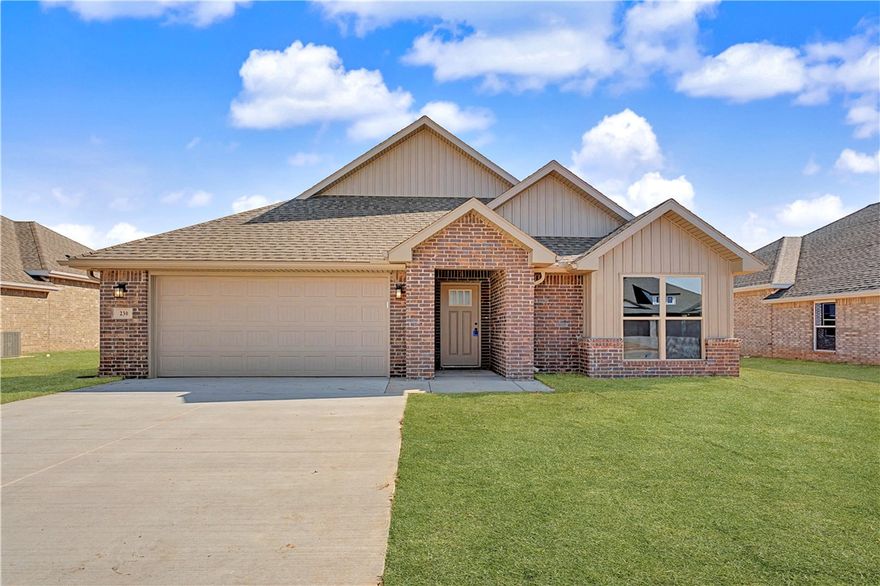 This 3 bed, 2 bath 1714 square foot floor plan is
customizable to your needs. Take your pick from a flexible
living space, coffee bar, or pocket office in this 1,700-
square-foot home. The ability to choose from structural
options to best suit your lifestyle makes this house a
home! With an open-concept living space and covered
patio, this house is perfect for entertaining. Complete with
a large primary suite with dual closets!
Taxes subject to change based on new construction.