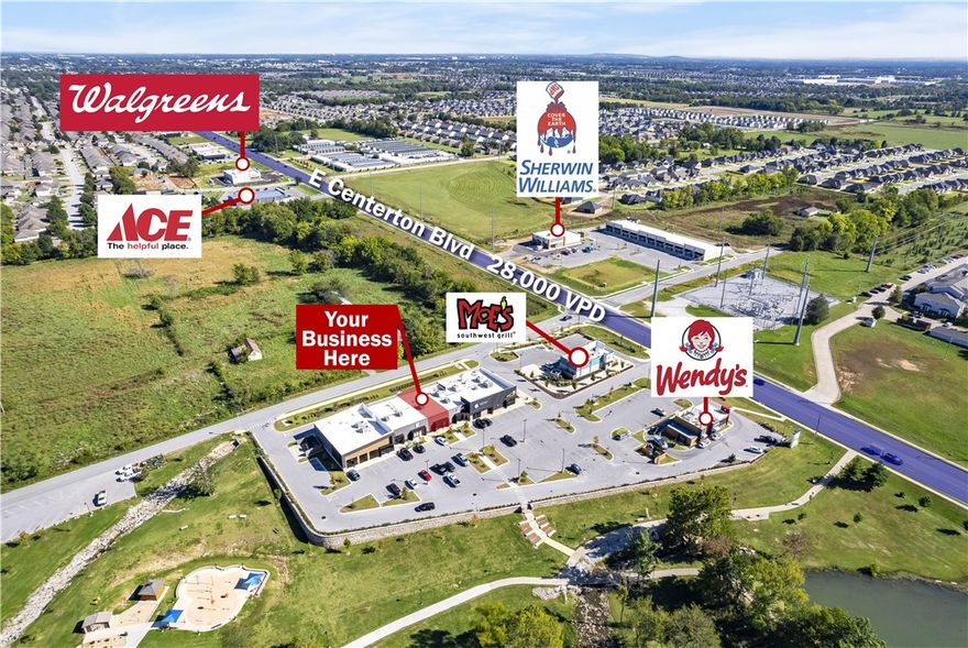 +/- 2,000 SF of retail space available right off Centerton Blvd that sees approx. 28,000 VPD! This suite
was previously used as a gym, however, it could make a great space for a retail location. This space features a large showroom floor, or gym floor, a reception area, and two private restrooms with showers. Located in Lake View Plaza, a multi-tenant building that was recently built in 2020 and has a diverse group of tenants. The City of Centerton is quickly growing, making this an excellent location to grow and expand your business! NNN lease with landlord paying Water and tenant paying Electric and Gas.