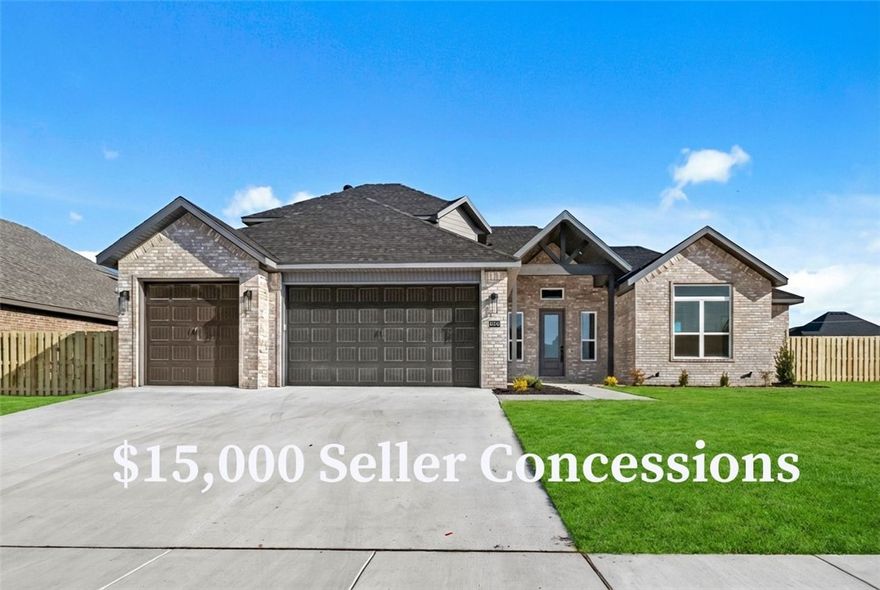 Step into the Walker Plan, a thoughtfully designed 2-story home offering 4 bedrooms and 3 bathrooms. The open floor plan creates a warm and inviting atmosphere, with a spacious eat-in kitchen that’s perfect for everyday living and entertaining. The primary suite is a private retreat, featuring a tile shower, double vanity sinks, and his-and-her closets for plenty of storage. Additional bedrooms provide space for family, guests, or a home office. Enjoy outdoor living on the covered patio with a cozy fireplace—perfect for gatherings or quiet evenings. A fenced backyard, 3-car garage, gutters, and blinds add even more convenience and value. This brand-new home blends comfort, style, and functionality, making it the perfect place to call your own. Taxes are based on land only. The builder is offering $15,000 towards closing costs or rate buydown. Preferred lender incentives available.