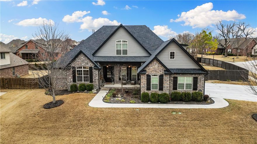 Your family needs this home in Stone Mountain Subdivision. Swing open your new front door and immediately welcomed by wood floors throughout living areas. Gorgeous formal dining room is just off the front door and just steps ahead is an inviting living room with fireplace and large window for natural light. Continue to the sweeping kitchen with a hearth room featuring another fireplace and eating area. The bright open kitchen has granite, island, pantry, gas range, double oven and white cabinets. Large primary bedroom with reading nook on main level features ensuite with dual vanities, custom tile shower, jacuzzi and big walk-in-closet. Private office on main floor could also be a bedroom. Upstairs adds three more bedrooms, one with ensuite and two sharing a true Jack and Jill bathroom. A hidden bonus room inside bedroom 3 is perfect for kids. Family fun awaits out back with custom stone walkways to heated gunite pool, covered porch, pergola dining area and fire pit. New furnaces in 2021 and brand new roof in 2025.