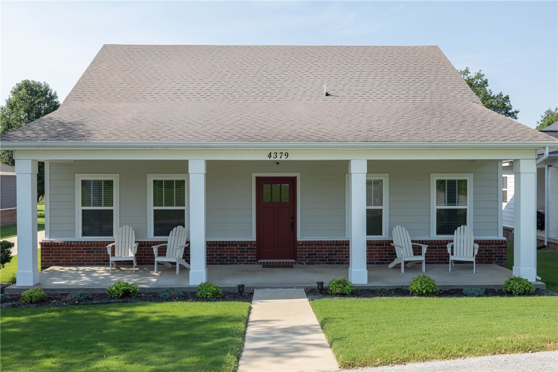 The CUTEST, one level house, in a prime location near I-49. 1,879 heated and cooled sq ft includes 3 bedrooms, 2 full bathrooms, open eat in kitchen to living room, and a separate laundry. Amenities include hardwood floors in the living spaces, brand new carpet in the bedrooms, stainless steel appliances, washer, dryer, refrigerator, pantry, gas log fireplace, 2 car oversized garage with storage PLUS a 2 car covered carport, perfect patio for a hot tub, and a fully wrought iron fenced yard. Property abuts the POA land so no home will ever be behind you. Donāt miss the creek access behind the property as well. This home is truly MOVE IN READY and waiting for its next owner!!!
