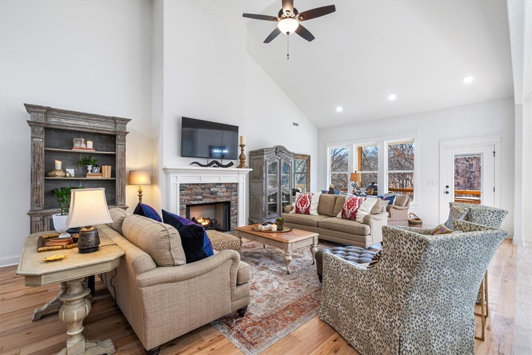 This stunning single-story home offers 4 spacious bedrooms, 3 full baths, 1 office and an open floor plan with natural light throughout.This home features a cozy gas fireplace, wood flooring throughout the living area with a vaulted ceiling, making it the perfect home to relax or entertain. The modern kitchen and bathrooms have quartz countertops and tile flooring. This house has an large area that can be turned into a finished basement for storage or additional living space.
Step out onto the spacious back deck to enjoy your morning coffee or relax in the luxurious free-standing tub in the primary suite. Home equipped with central vacuum system.
Lake Windsor in near by with Tunnel Vision and Sugar Bridge Trailheads just 325 feet from your front door. Community amenities, including golf courses, pools, and parks, are just minutes away. Plus, the home is less than 7 minutes from Interstate 49, providing easy access to shopping, dining, and more. Call Mike to see this beautiful home. The property is agent owned.