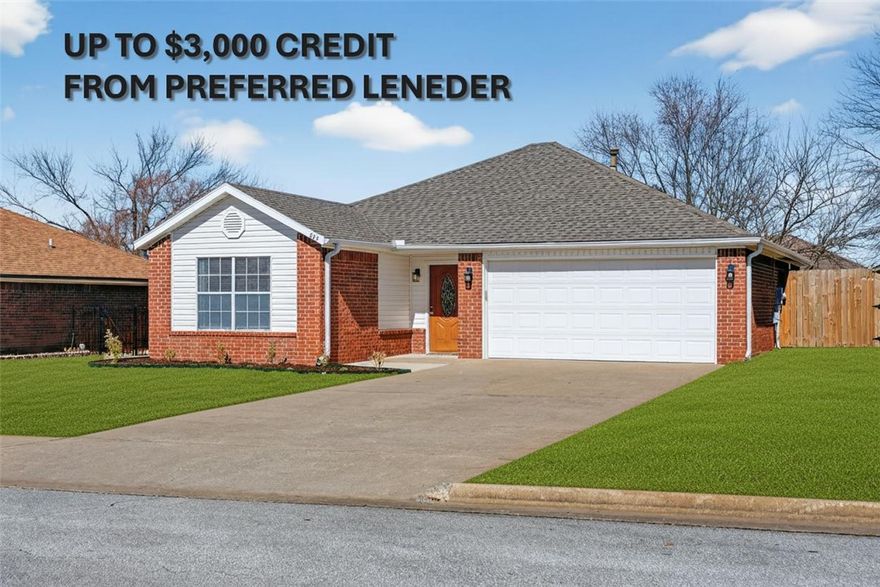 A beautifully renovated, move-in ready home perfectly positioned on the trails. Walking distance to BHS & surrounding schools. Enjoy the best of NWA, living just minutes from Downtown Bentonville, the new WM Campus, schools, shopping, restaurants, entertainment, and direct access to the area’s renowned biking and walking trails right from your neighborhood.
This fully updated home features hardwood flooring — no carpet anywhere — offering a clean, modern feel. Freshly painted inside and out, the home is enhanced with new lighting, recessed lights, and stylish ceiling fans for a bright and inviting atmosphere. From granite countertops, new cabinets, updated kitchen, bathrooms, professional landscaping & more, this home is ready to be enjoyed! 

This turnkey home combines thoughtful upgrades, and an unbeatable location. All appliances convey, including the refrigerator, washer and dryer, making this a true move-in ready opportunity. Buyer credit offered from preferred lender.