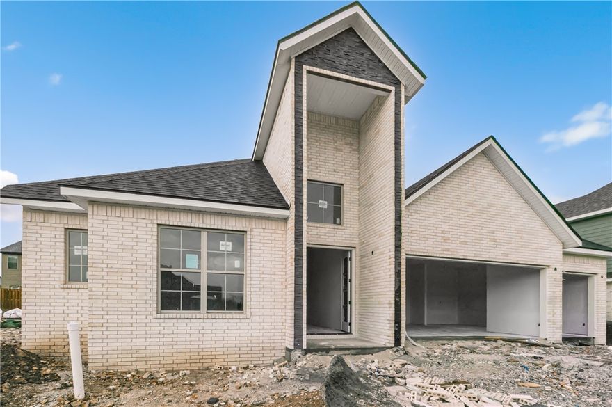 Beautiful home with open floorplan and large rooms.  Master has very large bathroom and closet.  Front bedroom has a large walk in closet with a window.  The upstairs has a huge bonus room, bedroom and bathroom.  Beautiful entry with designer front door with windows.  Lots of light in entry.  Kitchen has a nice pantry, upgraded appliances and lots of cabinets and countertop space.