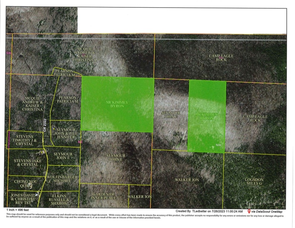 Two tracts, A 30 ac and a 20 Ac. Has deeded easement from CR 2322 to both properties. The 20 ac tract joins the Farm Property on South line.