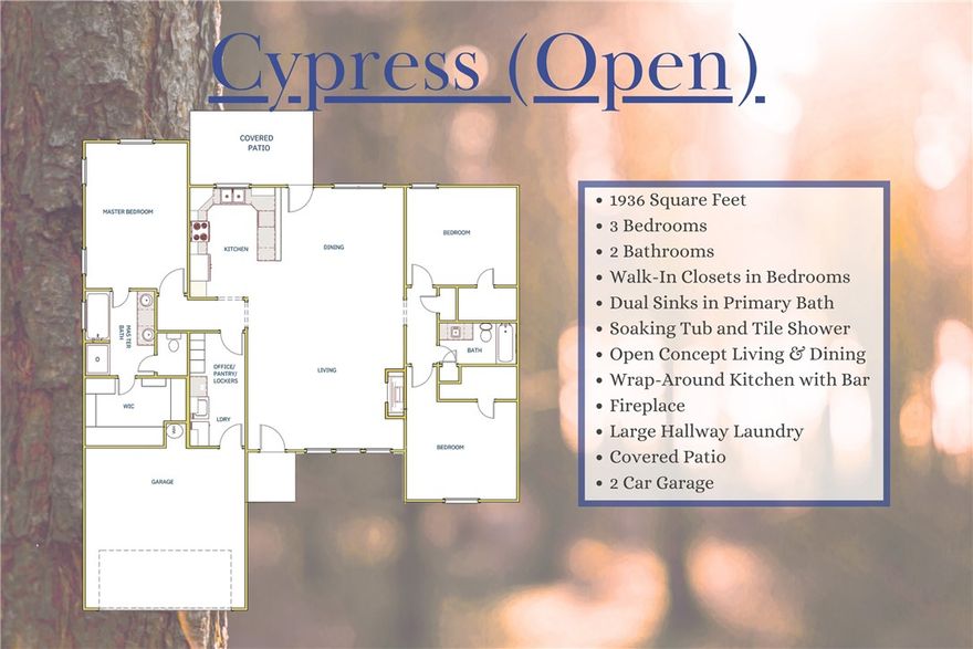 This home is based on the Cypress Open plan. This charming 3-bedroom, 2-bath home features a bright living room that opens into a dining area just off the modern kitchen with stainless steel appliances and ample counter space. Enjoy the covered patio for outdoor dining, plus the convenience of open concept living and a spacious garage. Comfortable, stylish, and thoughtfully designed-this home has it all. Located close to Ward Nail Park, with quick access to all of NWA along Old Wire Road, this home has a very convenient location. A great opportunity to own a beautiful new construction home in one of Northwest Arkansas’ fastest-growing communities. Builder’s credit of $3,000 and Lenders Credit Up To $5,000 with Preferred Lender!