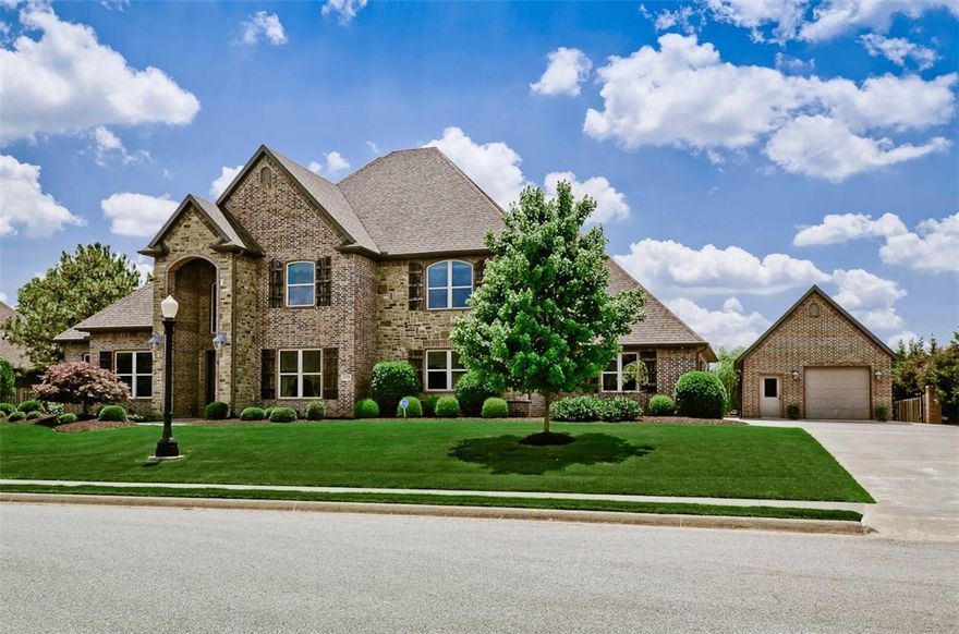 Elegant two story 1 owner home built by Tall Oaks Construction! This home features an open floor plan with the master, office, 2 family rooms, and oversized utility room on main level and additional 3 bedrooms on second level. Home is full of upgrades including; sunroom, pool, storm shelter, home audio system, surround sound, and central vac. Large lot with plenty of room to entertain! Call us today to view this wonderful home!