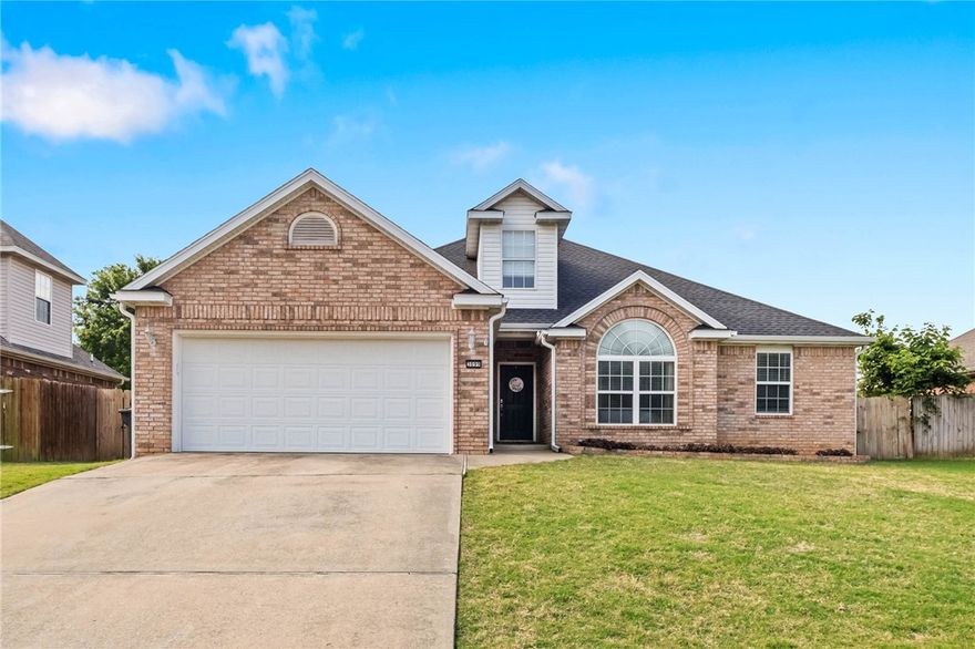 Centrally located in NWA, this beautiful 3 Bed/2 Bath home is only 1 mile from I-49 and 15 miles from both Fayetteville and Bentonville making for an easy commute. The non-poa/hoa neighborhood is connected to the Razorback Greenway giving you direct access to some of the best outdoor activities in our area. A new roof and seamless gutters as of May 2026, updated kitchen appliances, updated flooring in downstairs bedrooms, large upstairs bonus room, fully fenced in back yard with 2 gates and a 10' x 14' storage building with new roof are just a few of the features you'll also enjoy. Don't miss the chance to call this house your home and schedule a private showing today!