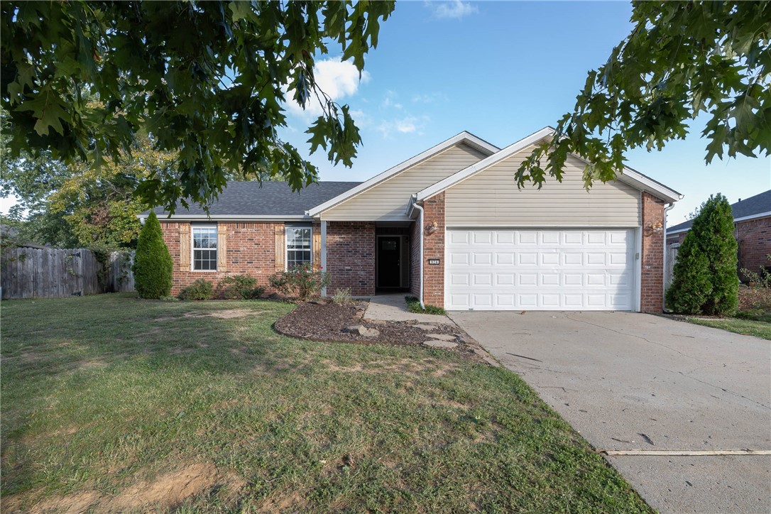 $20-$30 MONTHLY ELECTRICITY BILL! This lovely updated 3 bed 2 bath home is located in a fantastic family friendly neighborhood in East Fayetteville. The sellers added a spacious sunroom/flex space with its own mini split HVAC, butcher block counters, stainless appliances and freshly painted the entire home. Ventless gas fireplace in the spacious vaulted living room. Custom cedar shutters compliment the low maintenance brick and vinyl siding. Newly installed solar panels offer extremely low electric bill. The fully fenced back yard offers ample space for dogs and play equipment for the kids while you sit on the large patio. Near schools and only 12 minutes to the University this would be a great rental property as well as your forever home. Walk to Bayyari Park to the playground and White River front City owned green space. New roof. OzarksGo Fiber internet. Raised garden bed ready for your veggies.