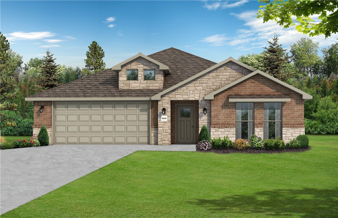 This 3 bed, 2 bath 1714 square foot floor plan is customizable to your needs. Take your pick from a flexible living space, coffee bar, or pocket office in this 1,700- square-foot home. The ability to choose from structural options to best suit your lifestyle makes this house a home! With an open-concept living space and covered patio, this house is perfect for entertaining. Complete with a large primary suite with dual closets! Taxes subject to change based on new construction.