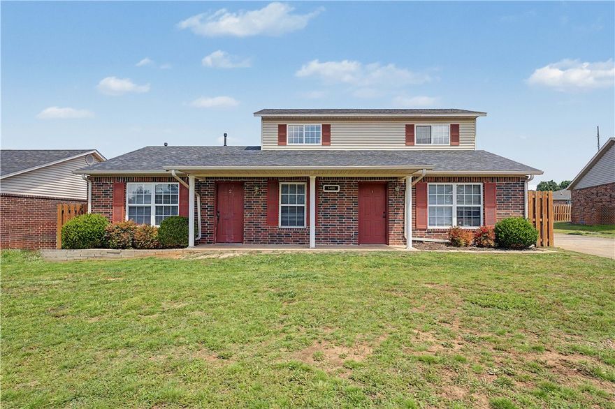 Discover this well-located duplex in the desirable Carriage Square community, just 3 miles from Downtown Bentonville and 4 miles from the new Walmart Home Office Campus, offering a strong blend of functionality and investment potential. One side has been recently remodeled with updated finishes and a modern feel, while the other unit is currently leased, providing immediate, stable income from day one—making it an ideal opportunity for investors or owner-occupants looking to house hack. The property features practical, low-maintenance living without a garage, along with a brand new roof and additional improvements that add long-term value and future rent upside. Located in the heart of Northwest Arkansas, residents enjoy easy access to Downtown Bentonville, the renowned Crystal Bridges Museum of American Art, extensive mountain biking trails, top-rated schools, and a thriving dining and shopping scene, all within one of the region’s fastest-growing rental markets.