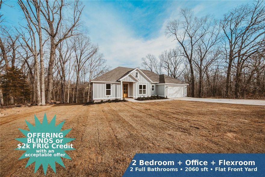 Built by a popular Bella Vista builder, this spacious 2-bedroom, 2-bath home in Rosenheath Subdivision (BVV) also includes an office with a closet and a large flex room—perfect for a growing family, work-from-home needs, or extra living space.  

You’ll love the all-wood flooring and tile throughout for a clean, modern look and easy maintenance. The open floor plan seamlessly transitions into a bright kitchen, featuring quartz countertops, high-quality finishes, and a functional layout that supports everyday living and entertaining. Added upgrades like a central vacuum system and an epoxy-coated garage floor. 

Included appliances: microwave, dishwasher, and gas range. Additionally, two 50-gallon propane tanks located on the side of the home will be included, adding value and enhancing move-in readiness.

Situated on a lot with a flat front yard, this home combines comfort, flexibility, and standout builder quality. Schedule your showing today and see why this Bella Vista home is a great fit!