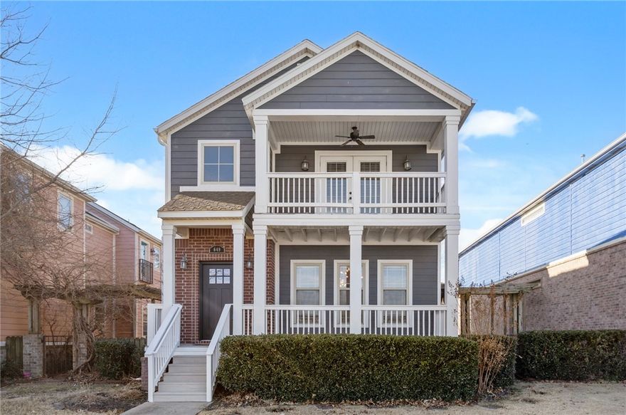 Located in the prime Rupple Row community! This spacious 3-bedroom, 2.5-bath home is right off the Razorback Greenway and University bus stop. Enjoy direct access to biking and walking trails, and the convenience of being minutes from I-49 and the University of Arkansas. Step inside to the open concept living room with fireplace and Kitchen that boasts granite counter tops and eat in dining area. Primary room with vaulted ceilings and attached covered deck, jetted tub, and walk in closet. Bedrooms 2 and 3 are joined by a jack and jill bathroom. Lawn care and landscaping is maintained by POA.

Updates include stainless steel appliances, light fixtures and ceiling fans, new water heater (Jan 2026), new carpet, new front door, all new bathroom mirrors and new wood fence with steel frame gate in the backyard.