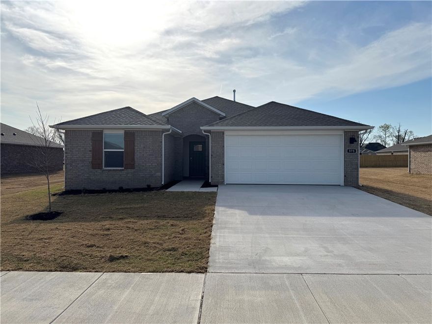 Sold before print! Lovely Huntsville Plan in Wagon Wheel Phase 2, in Farmington, Arkansas! Each home in Wagon Wheel is meticulously crafted with attention to detail, creating a space that feels both luxurious and welcoming. From the moment you walk through the door, you'll be greeted by modern features and spacious a layout that caters to every lifestyle. Our homes boast premium finishes and thoughtful designs, ensuring that you'll be stepping inside your own personal oasis. These homes will be complete with LVP flooring throughout and wood shelving in all closets, pantry and utility room. The kitchen will have quartz kitchen counters, 36-inch cabinets, and stainless-steel appliances! Home will have a Garage Door Opener. Primary bath will have quartz countertops, double sinks, and an oversized walk-in shower. Each home comes with 4-sided brick with Hardie ® per plan. NO SHUTTERS. Taxes and Parcel TBD.