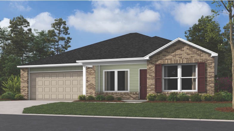 The stunning Carnegie II plan is rich with curb appeal with its cozy covered entryway and front yard landscaping. This home features 4 bedrooms, 2 bathrooms, a large living room, a kitchen fully equipped with energy-efficient appliances, abundant counterspace, and a pantry. The laundry room, conveniently located just off the garage, is perfect for any sized family. The master suite features a walk-in closet.