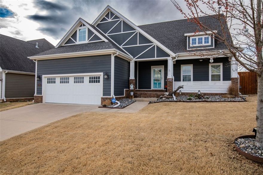 Beautiful Craftsman-style home in the highly desirable Hyde Park subdivision in Cave Springs! This 4-bedroom, 2.5-bath home offers approximately 2,602 sq ft of well-designed living space on a .23-acre lot. The open-concept layout features a spacious living room with fireplace that flows into the kitchen and dining area, complete with granite countertops, stainless steel appliances, gas cooktop, and walk-in pantry. A dedicated office with French doors and built-ins provides an ideal work-from-home space.
The primary suite offers updated flooring and paint, dual vanities, whirlpool tub, walk-in shower, and a large walk-in closet with built-ins and direct laundry access. HVAC system replaced in 2020 featuring a built-in air purification filter. Enjoy the private backyard with a large patio and fire pit. Neighborhood amenities include a pool, playground, and walking trails in the Bentonville School District.