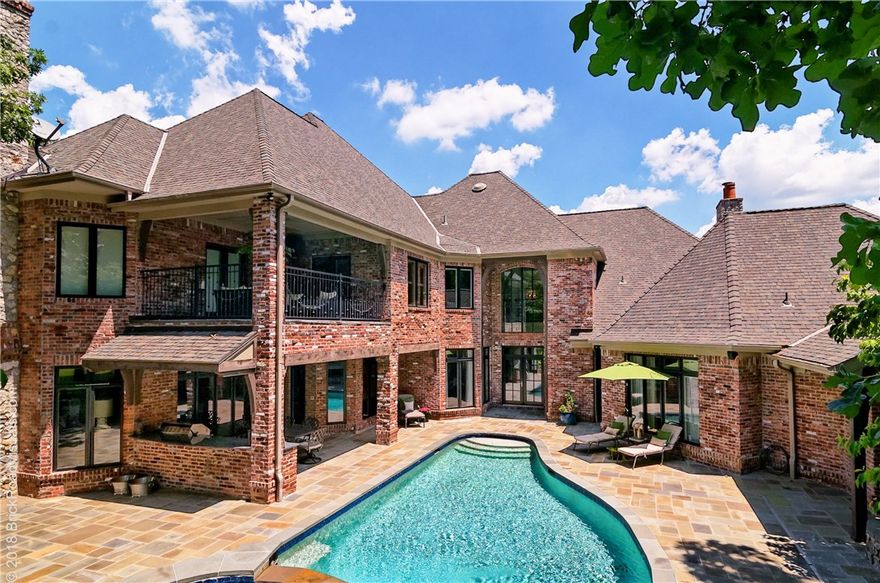 Stunning European designed property on oversized lot with mature trees and park like setting. All the amenities of an entertainers delight from the gourmet kitchen to the covered outdoor kitchen. Gunite pool with spa and waterfall, media room, office, 2 living areas, bonus, huge master suite,5 bedrooms, 5 full baths and 2 half baths. Discriminating buyers will love the remodeled 6,700 Sq. Ft. overlooking the 9th green of the gated Blessings Golf Course Community of Clear Creek. Pristine condition.