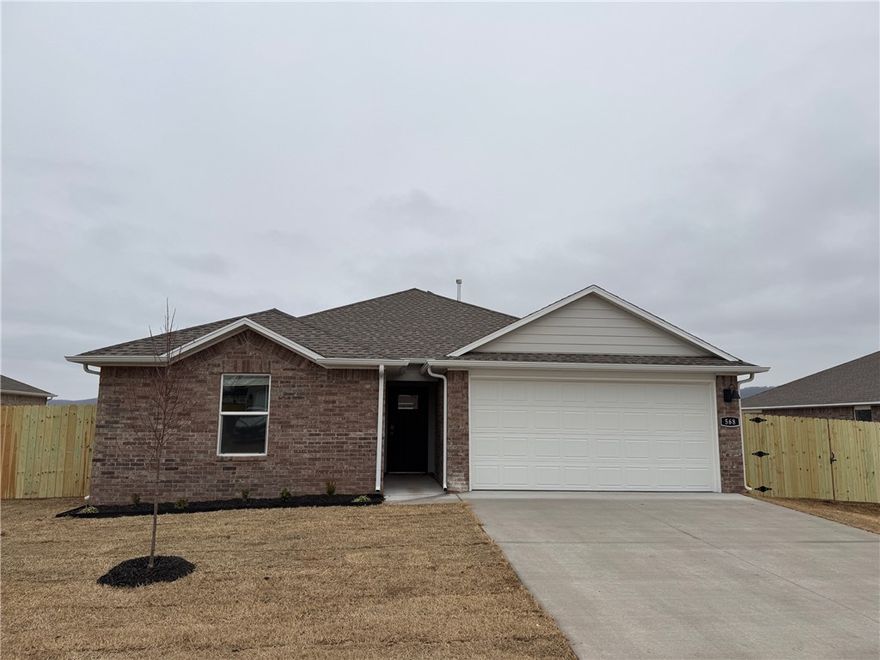 Sold before print! Beautiful Bellvue Plan in Wagon Wheel Phase 2, in Farmington, Arkansas! Each home in Wagon Wheel is meticulously crafted with attention to detail, creating a space that feels both luxurious and welcoming. From the moment you walk through the door, you'll be greeted by modern features and spacious a layout that caters to every lifestyle. Our homes boast premium finishes and thoughtful designs, ensuring that you'll be stepping inside your own personal oasis. These homes will be complete with LVP flooring throughout and wood shelving in all closets, pantry and utility room. The kitchen will have quartz kitchen counters, 36-inch cabinets, and stainless-steel appliances! Home will have a Garage Door Opener. Primary bath will have quartz countertops, double sinks, and an oversized walk-in shower. Each home comes with 4-sided brick with Hardie ® per plan. NO SHUTTERS. Taxes and Parcel TBD.