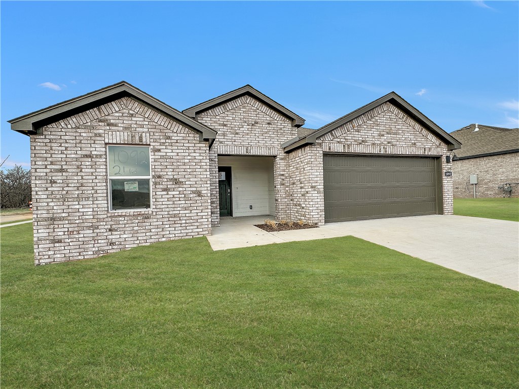 This subdivision, is conveniently located off Wedington and Double Springs! Goose Creek Village is located just minutes from downtown Fayetteville. Goose Creek Village. Make it home! This impressive DENTON plan is a single-story home offering 3 bedrooms, 2 bathrooms, and a large living area. This home features a beautiful island, gorgeous quartz kitchen countertops, stainless steel appliances and a walk-in pantry. Private primary bedroom includes en-suite with gorgeous quartz counter tops, double sinks, over-sized shower and walk-in closet. Living room has a cozy electric fireplace with heater. Luxury Vinyl plank flooring throughout! Fans in all bedrooms as well as the living room! This home exterior will have 4 sides brick! Covered patio and a landscape package. Garage Door opener! Tankless gas hot water heater! Taxes and Parcel # TBD.