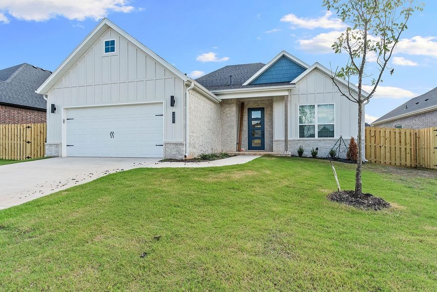 Pea Ridge boasts a variety of activities, all set against the town's scenic beauty. With abundant outdoor recreation, a strong community atmosphere, & affordable living, Pea Ridge stands out as one of Northwest Arkansas top emerging communities. Discover comfort & style in the Dove Plan. Step inside to an open-concept layout featuring a spacious living area with custom wood accents and striking beams in the primary bedroom, creating a cozy & inviting atmosphere. For added convenience, the home includes a utility room & a study nook, perfect for managing daily tasks or remote work. Buyers will love the luxury vinyl plank flooring in the living areas, 3CM countertops throughout, stainless steel appliances, & many other features that make this home an opportunity you can't pass up.For a limited time rates starting at 4.99% OR $7,500 from builder & up to $4K from preferred lender.For access to see all the homes stop by the model home at 1602 Christman St. Open Monday, Tuesday,Thursday, & Friday from 10-4 & Sunday 1-4.
