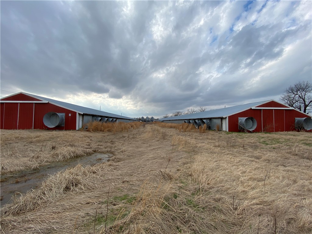 Farm has lots of potential for the right grower with connections to get a contract. Property has Hwy 59 frontage and also touches Brush rd on the north end. Several nice sites for a new home as well!! Total of 8-chicken barns on property.