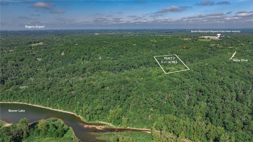 5(+/-) acres of wooded land to build your weekend getaway or wooded seclusion residence/retreat. Drive to the end of Sallie Dr to Beaver Lake for partial access to water.