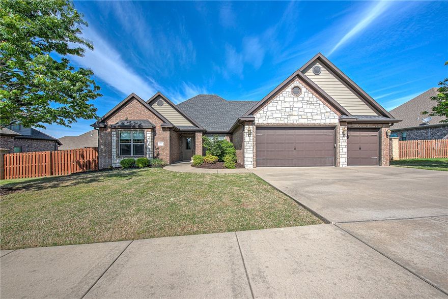 Welcome to this 4+ bedroom/3.5 bath home in the sought after Cross Creek Subdivision in Rogers, Arkansas. With a large open living and kitchen space, formal dining or office, 4 bedrooms And a bonus room upstairs, this home has it all. On the main floor you will find 3 guest rooms and a full bath, open living room and kitchen spaces, half bathroom, laundry space, and the primary bedroom with ensuite and large walk in closet. Upstairs you will find a large bonus space, or 5th bedroom, with a full bathroom and closet. Looking for storage? This home has it! With multiple closets, designated pantry,  under island cabinets, and large 3 car garage, there is plenty of space! Outside you will find a flat, fenced backyard, and a covered patio with fireplace. This is a floorpan built for plenty of space, and an ideal location for all things NWA! Community pool and playground are also just steps away. Check it out today.