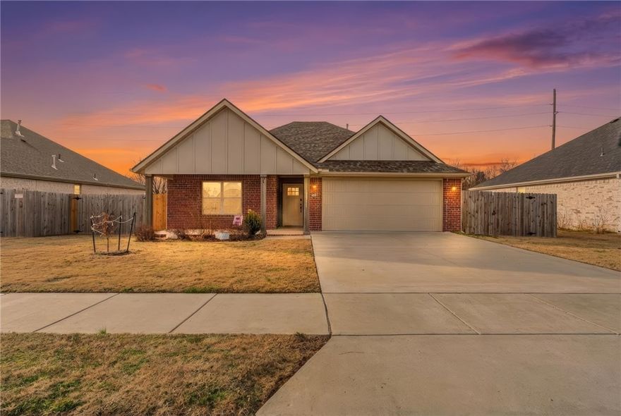 Welcome home to 1011 Hampton Street in the desirable Hickory Meadows subdivision of Tontitown!
This well-maintained 3-bedroom, 2-bath home offers 1,545 square feet of thoughtfully designed living space with a popular split floor plan that provides privacy and functionality. Built in 2021 with a brand-new roof in 2025, this home offers peace of mind and modern construction. Enjoy an oversized backyard—perfect for entertaining, play, or future outdoor additions. The home is ideally located in a great area close to shopping, dining, and schools, while still offering a neighborhood feel. Hickory Meadows residents enjoy access to community amenities including a pool, clubhouse, and park, making this an excellent choice for everyday living or hosting friends and family. Listed under appraised value.