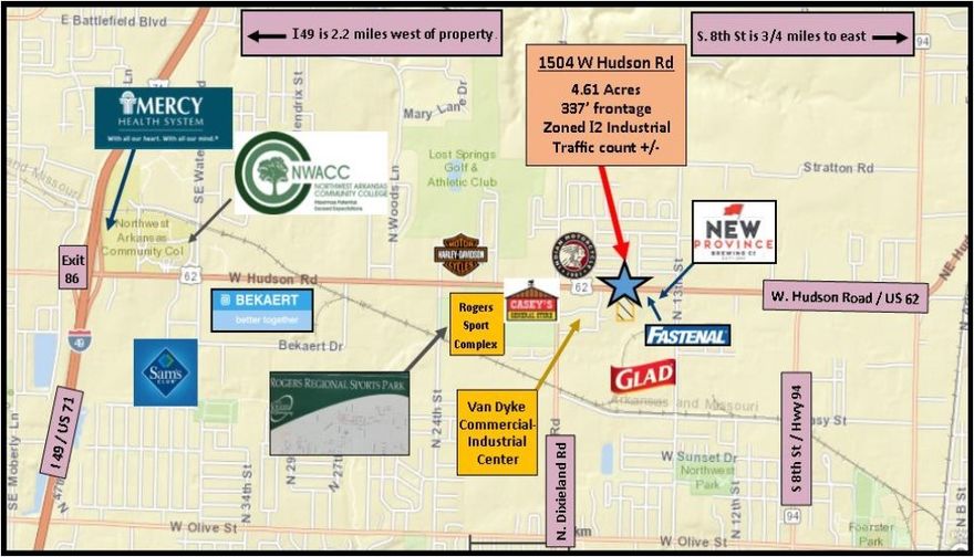 Prime 4.61 acres with 337' frontage & +/-631' depth on W Hudson / Hwy 102. Zoned "I2 - Heavy Industrial" with approval can be downgraded to "Commercial". Very flat and out of FEMA Flood plain except small area on bottom SE corner see photo. 8" Water line at front and east side. Sewer located to east side and back see photo. High traffic count approx. 25,500.