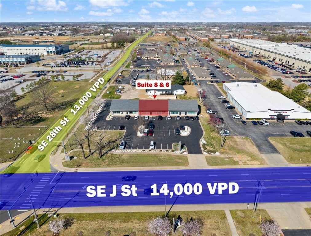 +/- 3,000 SF of prime office/medical space available in a highly visible corner location at the SE J St (14,000 VPD) and SE 28th St (15,000 VPD) intersection. This suite features a welcoming reception and waiting area, 5 private offices, an open exam room, a kitchen, a lab room, four restrooms, and plenty of storage rooms. The property offers frontage on SE J St with dedicated monument signage, providing excellent exposure. Just two minutes from SE Walton Blvd, less than five minutes from the new Walmart HQ, and only 10 minutes to Downtown Bentonville. A functional layout and strong traffic counts make this an ideal space for professional or medical users.