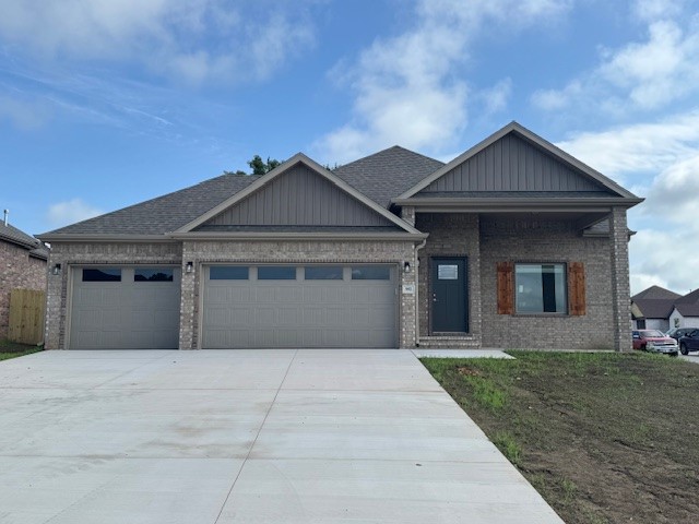 Brand New home, all brick! Builder will pay $2500 of buyers closing costs and prepaids with accepted contract. This home features 1,561 sq. ft., 3 BR, 2 BA, 3 car garage plus granite tops, built-in shelves around the fireplace, premium wood vinyl plank floors, 2" faux wood blinds, split bedroom plan and a large walk thru closet in owner's suite. Full gutters, fully sodded yard, privacy fenced backyard.