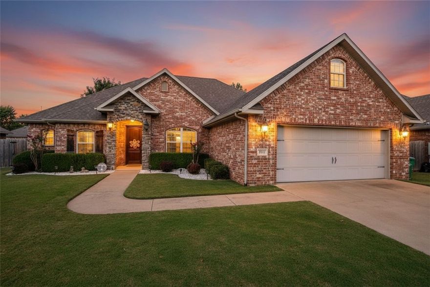 Immaculate Home with Flexible 4-Bedroom Potential in a Prime Location!
Ideally located just minutes from Bentonville West High School and Centerton Gamble Elementary, this beautifully maintained home offers a versatile layout with 3 bedrooms plus a spacious bonus room that can easily serve as a 4th bedroom, office, playroom, or media space. The thoughtful split floorplan features soaring 11' ceilings, elegant crown molding, a generous family room, and a bright dine-in kitchen. The private primary suite provides comfort and relaxation, while the large covered deck overlooks a professionally landscaped yard. The garage includes a durable poly-coated floor for easy maintenance. Recent upgrades—such as a new roof (2024), and newer HVAC, water heater, and dishwasher—add peace of mind. Clean, stylishly finished, and truly move-in ready, this home delivers comfort, flexibility, and an unbeatable location. Sellers to provide a Home Warranty with acceptable offer.