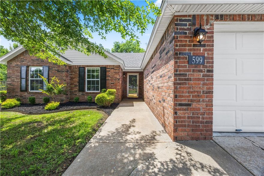 If you're looking for a comfortable and affordable home near Fayetteville, look no further! This charming home is only 15 minutes from U of A, and less than a mile from Elkins public schools! Beautifully updated home offering 3 bedrooms, 2 baths, and 1,347 sq ft of comfortable living space. Built in 2003 and refreshed with new architectural shingles (2024), fresh interior paint, new carpet, LVP flooring, light fixtures, light switches, and electrical outlets in 2023. Large backyard with fresh landscaping. Plenty of room for pets and gardening. Peach and nectarine tree planted in the backyard.