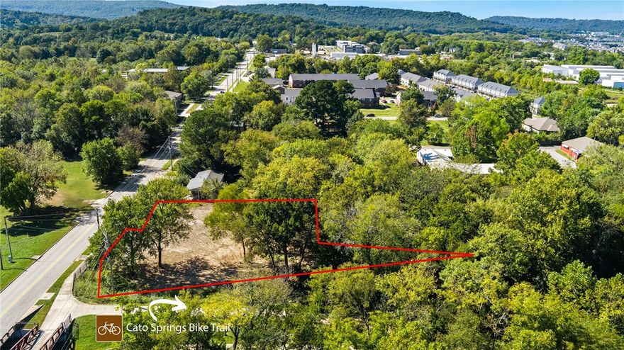 Prime Development Opportunity on 0.49 Acres .This versatile property offers endless potential with Neighborhood Services zoning, allowing for single-family dwellings, limited businesses, or sidewalk cafés. Located directly on the Greenway Trail, it’s perfect for blending residential or commercial use with outdoor recreation. Utilities are on-site, and while the property lies in a floodplain, there’s no known history of flooding. Rendering photos available upon request. Don’t miss this chance to create something truly special! Buyer to verify all information and intended use with city planning.