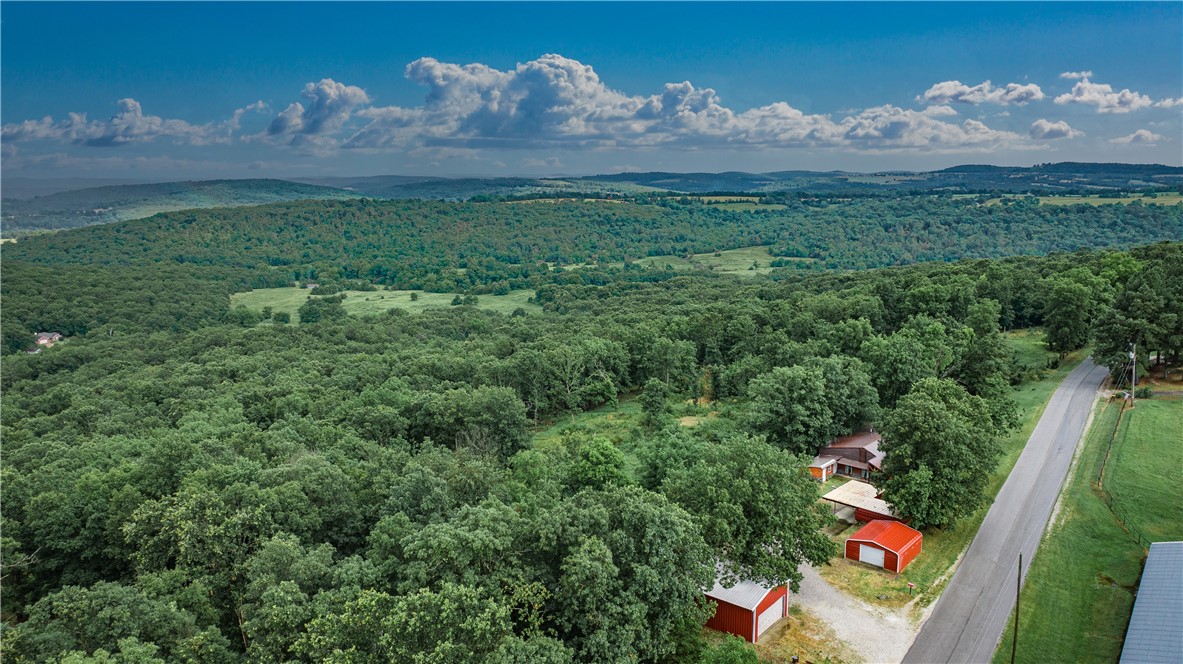 Charming home on 20 acres!This unique 3bedroom, 2 bath home is full of personality and modern upgrades, perfectly nestled in a peaceful, wooded setting.The kitchen is a cooks dream featuring granite countertops, black stainless steel appliances, a gas range, and a wall oven.The spacious primary suite offers a beautifully designed en-suit bath with a custom walk-in shower, & granite vanity.Stay cozy year round with a gas log fire place, efficient gas space heater, and a window A/C unit.The home showcases rustic appeal with log siding and a metal roof. Step outside to enjoy an elevated back deck that overlooks the scenic pasture & woods, an ideal spot for relaxing and watching wildlife in your own backyard!Additional features include a 20x30 detached shop with concrete floor, a storm cellar, and an extra storage room along with a separate metal storage building.The land boost two ponds and rolling wooded acreage.Conveniently located 0.6 miles off HWY 412 on a paved road-offering both privacy and easy access.