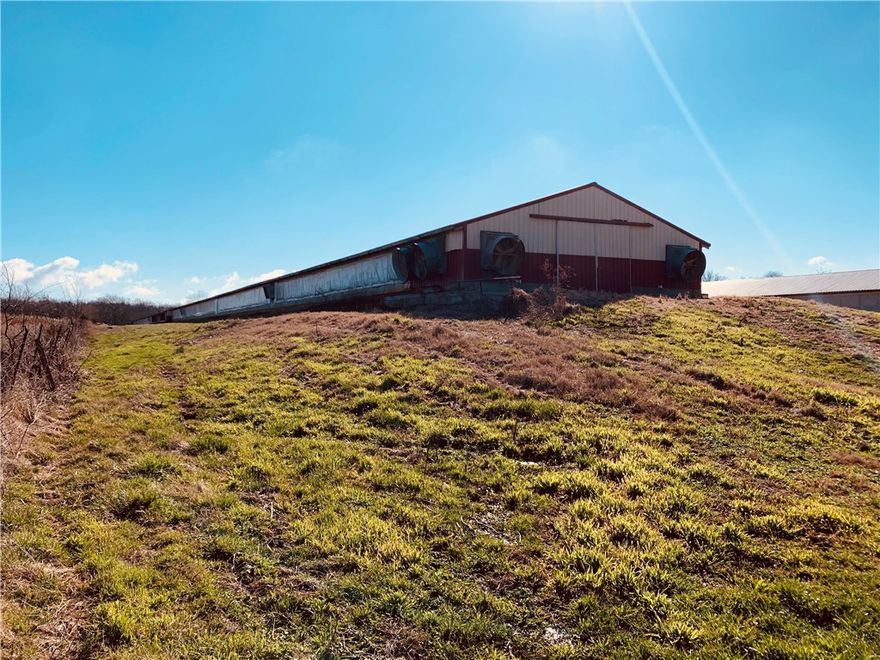 Simmons Breeder Hen Farm: Four 40x400 houses with 40x40 egg rooms in the middle. Farm grosses $235-245k  annually. 44.5 open acres for running cattle or other livestock. Comfortable home built in 2009 is 1,950 square feet and has 4 bedrooms and 2 baths. Well/generator shed, 44x230 litter/equipment shed. Excellent location close to schools and amenities.