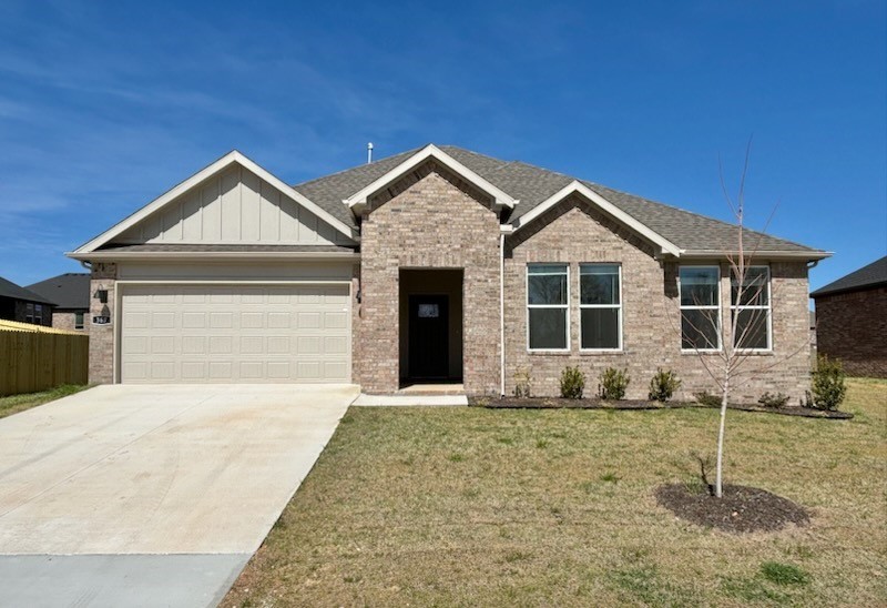 Captivating Coleman plan in Goose Creek Village, the impressive subdivision where quality and affordability meet in the heart of Farmington. This home features gorgeous quartz kitchen countertops, stainless steel appliances and a walk-in pantry. (per plan) 42-inch upper cabinets with top molding and soft close cabinet doors. Private bedroom one includes a lovely en-suite with quartz counter tops, double sinks, over-sized shower and walk-in closet. Living room will showcase a beautifully modern Electric Fireplace with heater. Luxury Vinyl plank flooring throughout! Ceiling Fans! This home exterior will have 4 sides brick! Covered patio and a landscape package. Garage Door opener! Taxes and Parcel # TBD.