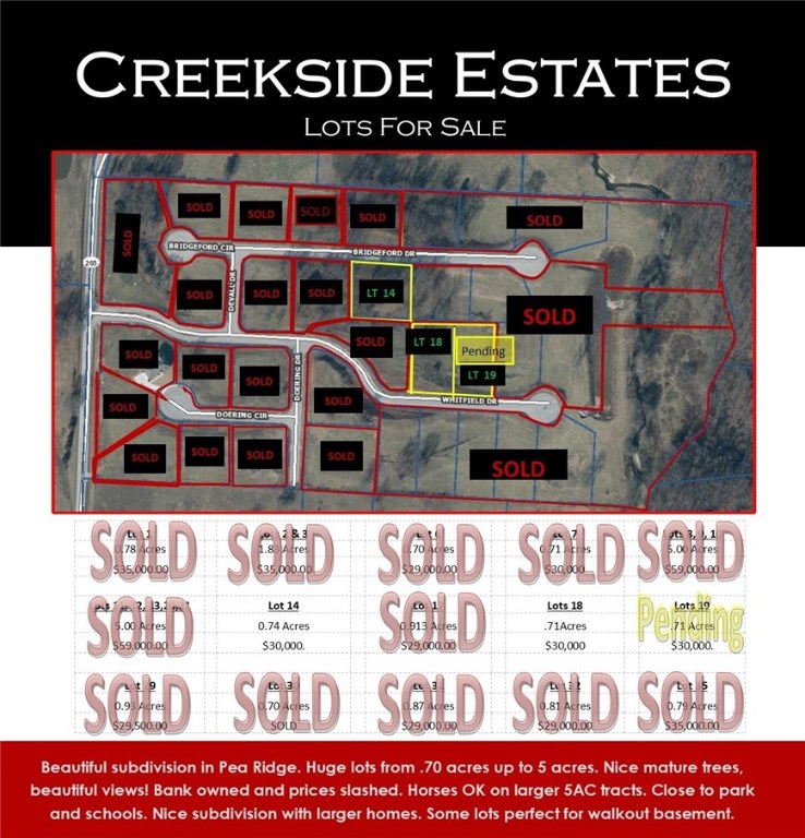 Beautiful lot in highly desirable neighborhood in Pea Ridge ready for your dream home! Paved roads, street lights, and beautiful homes adorn this gorgeous neighborhood. Only a few lots left so don't miss out!