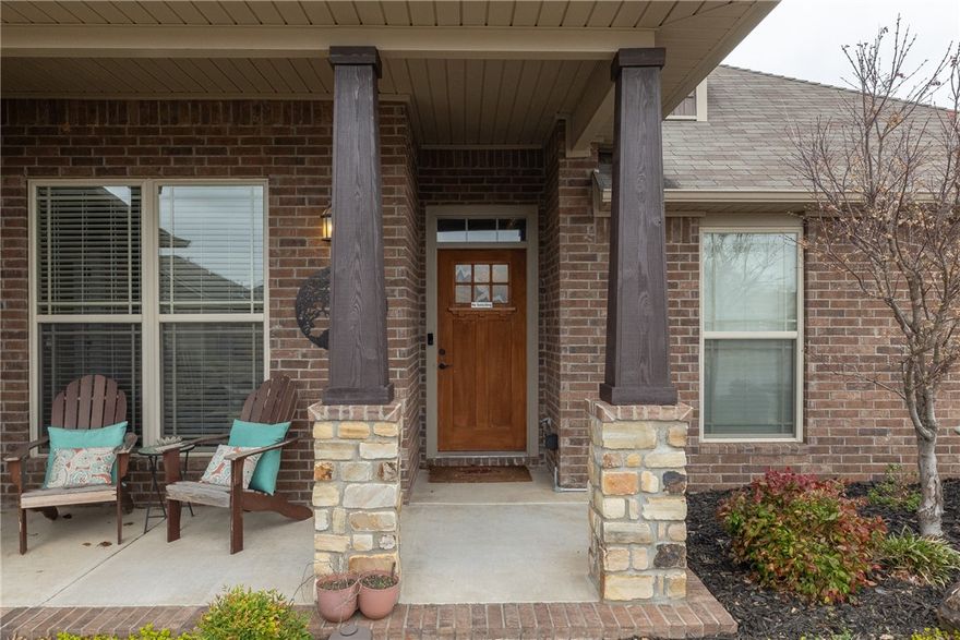 Charming Craftsman style home on a large corner lot in a lovely Cave Springs neighborhood. With 4 bedrooms and 2 baths, all on 1-level, this home has been cared for with utmost attention to detail. The kitchen is open to the living room with stainless appliances, gas cooktop, granite counters and wood flooring. The large living room has wood floors, gas fireplace and French doors to the screened-in porch. The primary bedroom has a trayed ceiling with recessed lighting, natural light, brand new carpet and a spacious walk-in closet. The primary bath has a large jetted soaker tub, dual granite vanity, tile shower and linen closet. The front bedroom has a vaulted ceiling, and wood flooring. The middle room has wainscoting, LVP floors and upgraded fan. The rear bedroom has brand new carpet and window shades. The large back yard is fully fenced with a double gate. The screened in porch is the cherry on top. STEP sewer system. Easy commute to all things NW Arkansas.