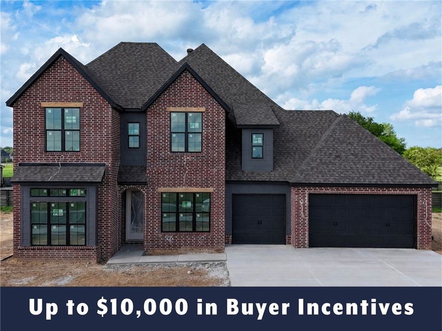 Welcome to County Line Square, a new community in Springdale next to Shaw Family Park that offers a pool and pavilion for residents. The Brighton begins with 2 bedrooms and a full bathroom off the entry, giving you flexible space for guests or work. The hallway leads into the living room, where a gas fireplace creates a warm focal point, and engineered wood floors extend throughout the first floor. The kitchen and dining area flow from the living space and feature a large island, cabinets to the ceiling, GE Profile stainless steel appliances, and a pantry. The primary suite sits on its own side of the home and includes a vaulted bedroom, a double vanity with a centered makeup vanity, a walk-in shower, and a walk-in closet. The laundry room includes built-in cubbies and connects to the 3-car garage for a convenient drop zone. Upstairs offers 2 bedrooms and a full bathroom. A fence, gutters, and blinds are included. Builder’s preferred lender is offering $3500 toward closing costs or a rate buydown. *Agent Owned*