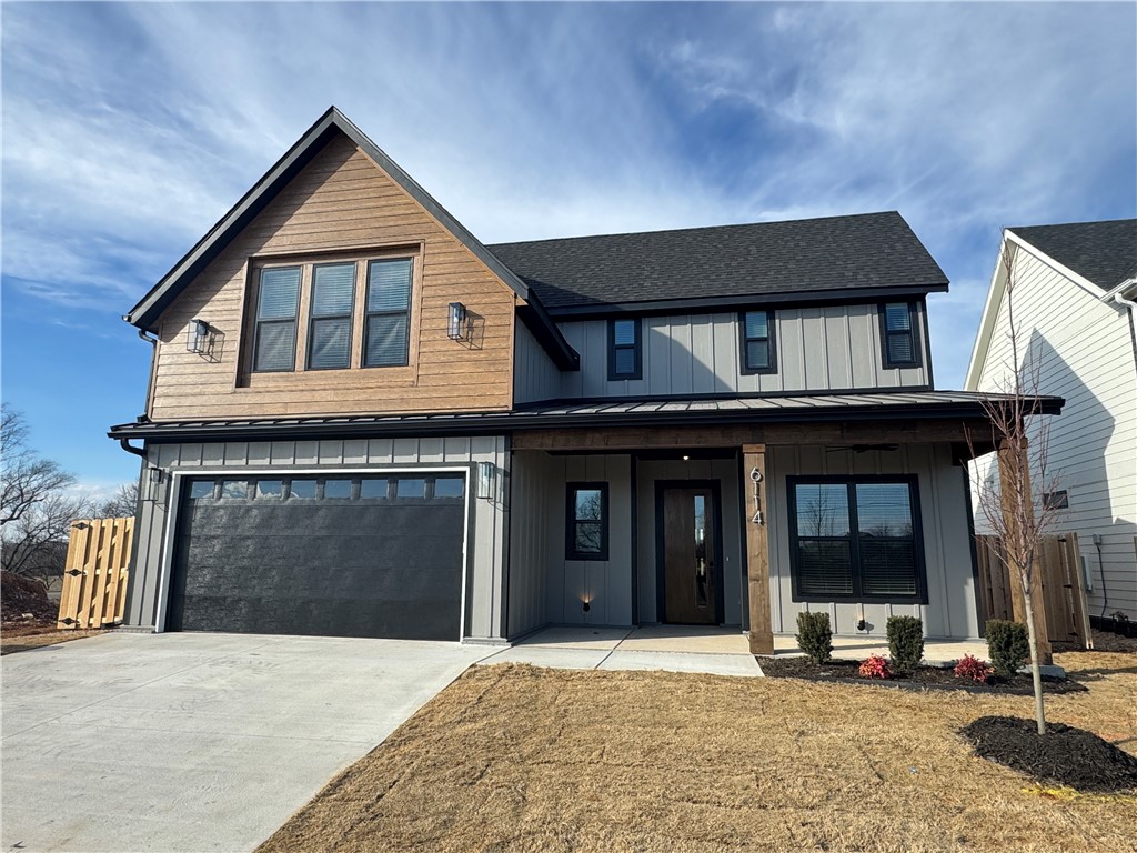 Great new subdivision in SW Rogers! Can't beat the location being only minutes to all the best in the area including grocery stores, entertainment, schools, and only steps to the Greenway Trail. Stunning homes with high end transition modern finishes including metal accent roofs, kitchen cabinets to ceiling, custom painted cabinets throughout home, and more! Homes will include fence, blinds, and irrigation.