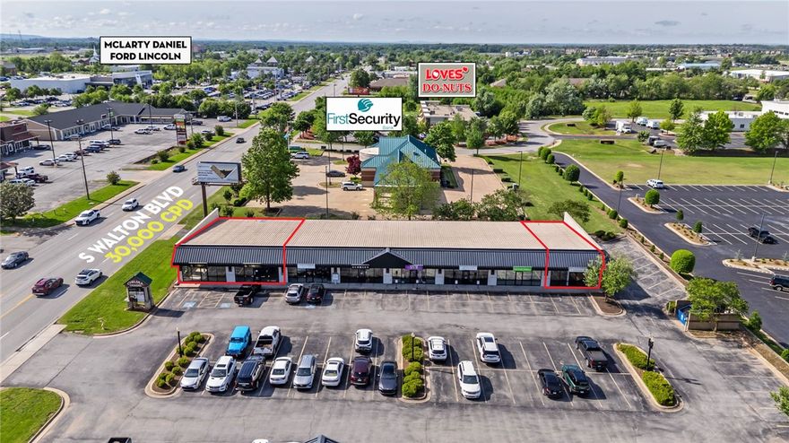 Establish your business in Suites 2 & 4 and/or Suite 16, well-positioned commercial space along one of the area’s most active corridors. The spaces feature clean, functional layouts with one restroom each, making them suitable for a variety of retail, service, or office users seeking a strong presence in a high traffic location. Whether you’re looking to expand your footprint or secure a more prominent position, this property offers the exposure and stability to support your goals. 

1 restroom.
30,000 CPD on S Walton Blvd.
Minimum Term: 3 years.