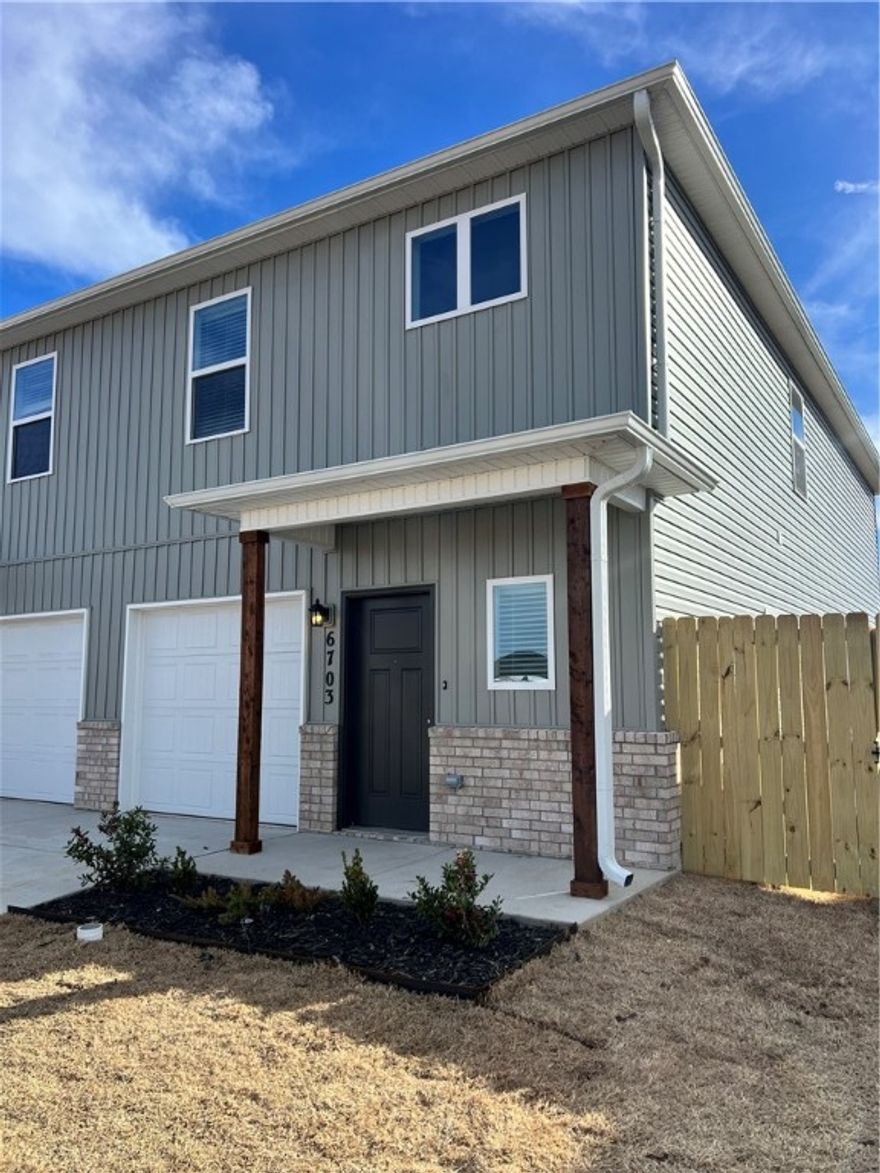 Be the first to live in this new construction Town Home for lease! Three-bedroom, 2.5-bathroom home featuring a modern open-concept layout designed for comfort and functionality. All bedrooms are located on the second floor, along with a conveniently placed washer and dryer. The primary suite offers generous closet space, while a half bathroom on the main level adds convenience for guests. The kitchen includes a refrigerator, and the home also features a one-car garage. Conveniently located just a short drive to the Walmart Home Office and Walmart Distribution Center, with close proximity to all that Bentonville and Centerton have to offer including shopping, dining, parks, and schools.