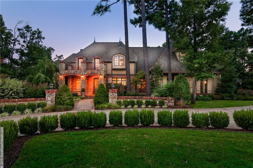 Magnificent, French Country, 3 level Parade Home featuring over 7,000 sf, 5/6 Bedrooms, 6 Baths, Gourmet Kitchen, Formal Living and Dining Rooms, Office, Theatre Room, 2 Game Rooms, 2nd Kitchen, Den, Outside Fireplace and Cooking Area! Quality Construction with amenities throughout!  Located on 11th/12th holes on Robert Trent Jones Designed Golf Course in a Gated Community.